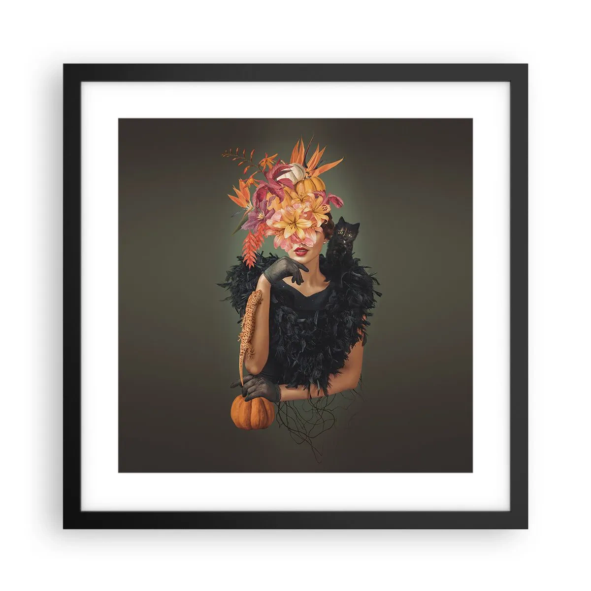 Plakát v černém rámu - Kouzlo čarodějnice - 40x40 cm