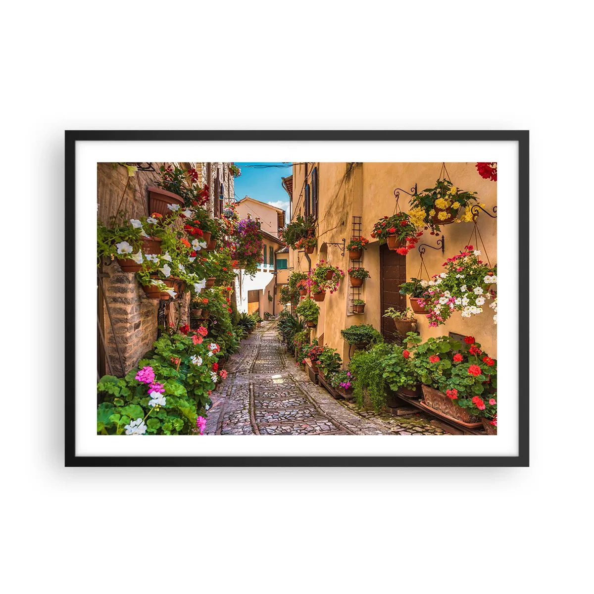 Plakát v černém rámu - Italské zákoutí - 70x50 cm