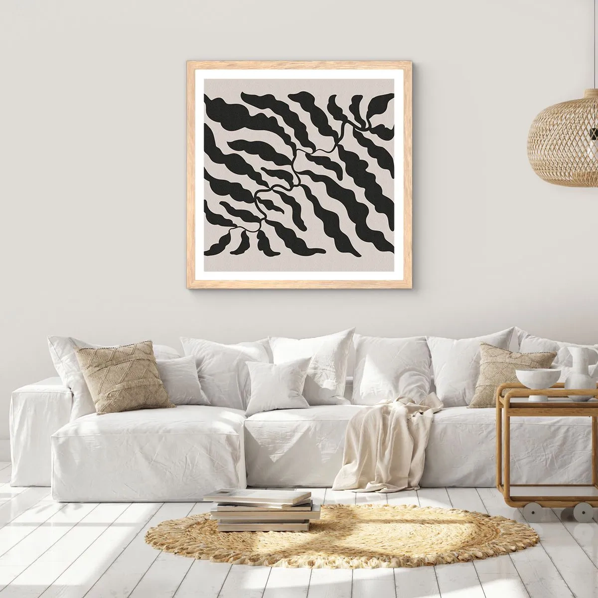 Plakát v rámu světlý dub - Povaha čtverce - 40x40 cm