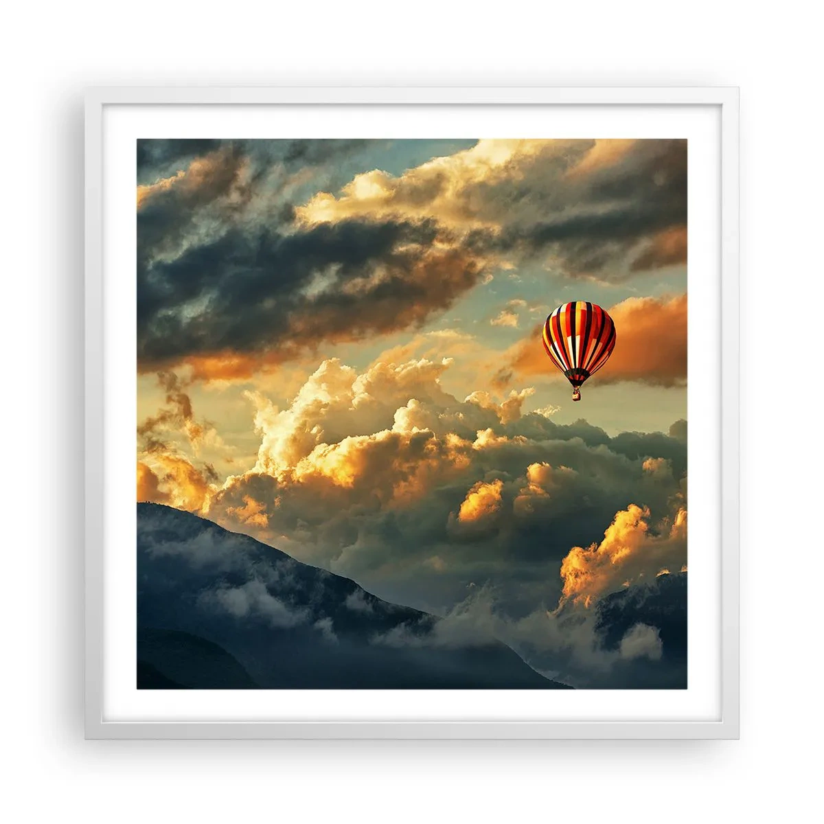 Plakát v bílém rámu - Letím, protože chci - 60x60 cm