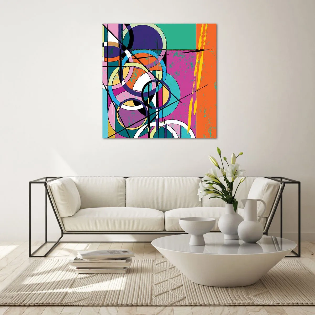 Obraz na skle - Kruh za kruhem - 70x70 cm