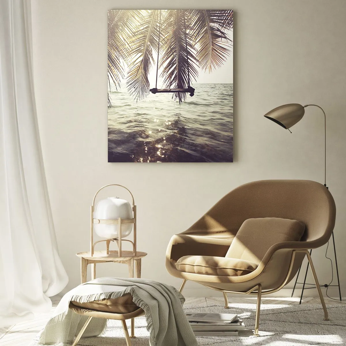 Obraz na skle - Houpat se libovolně v oblacích - 50x70 cm