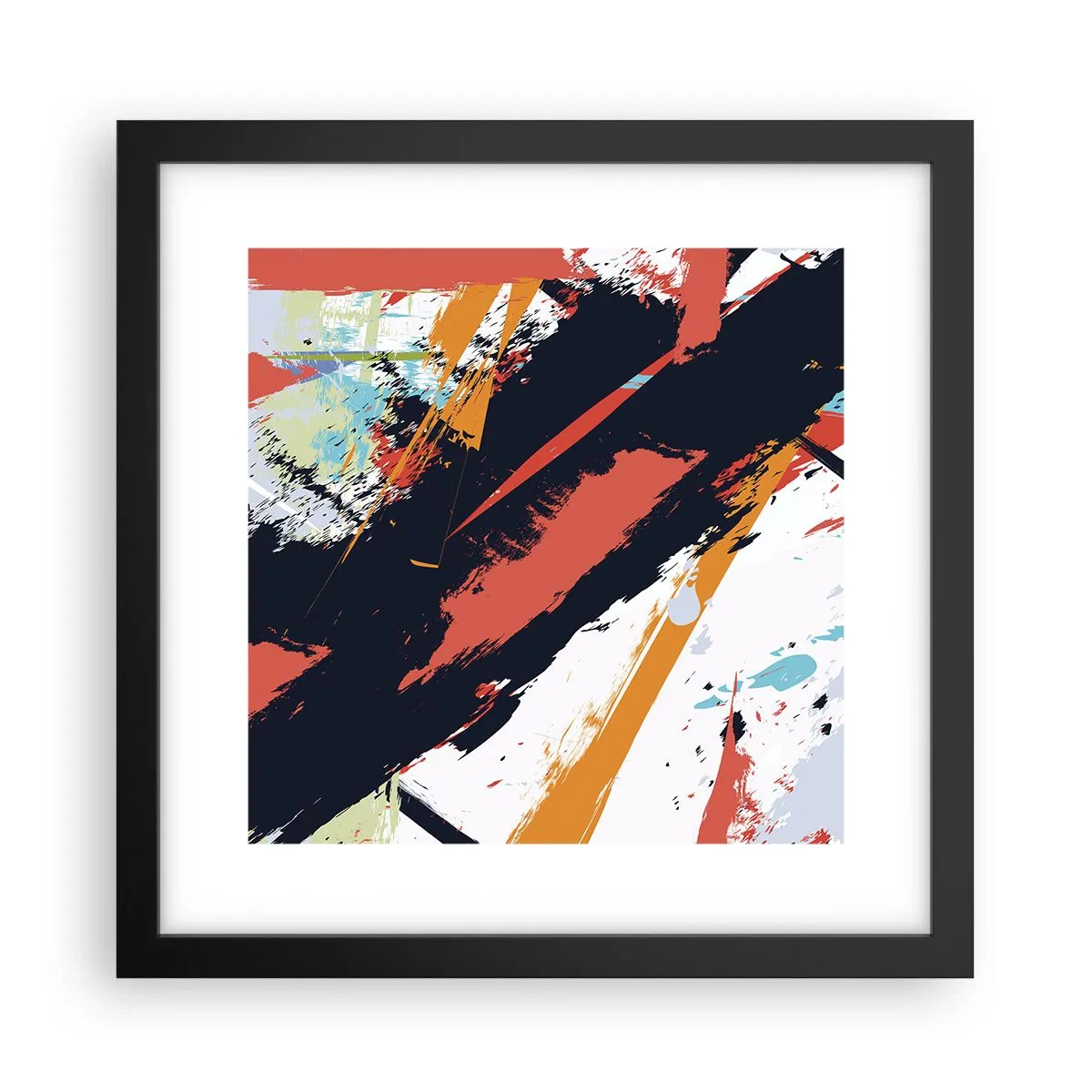 Plakát v černém rámu - Dynamická kompozice - 30x30 cm