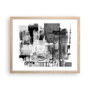 Plakát v rámu světlý dub - Šedé je krásné - 50x40 cm