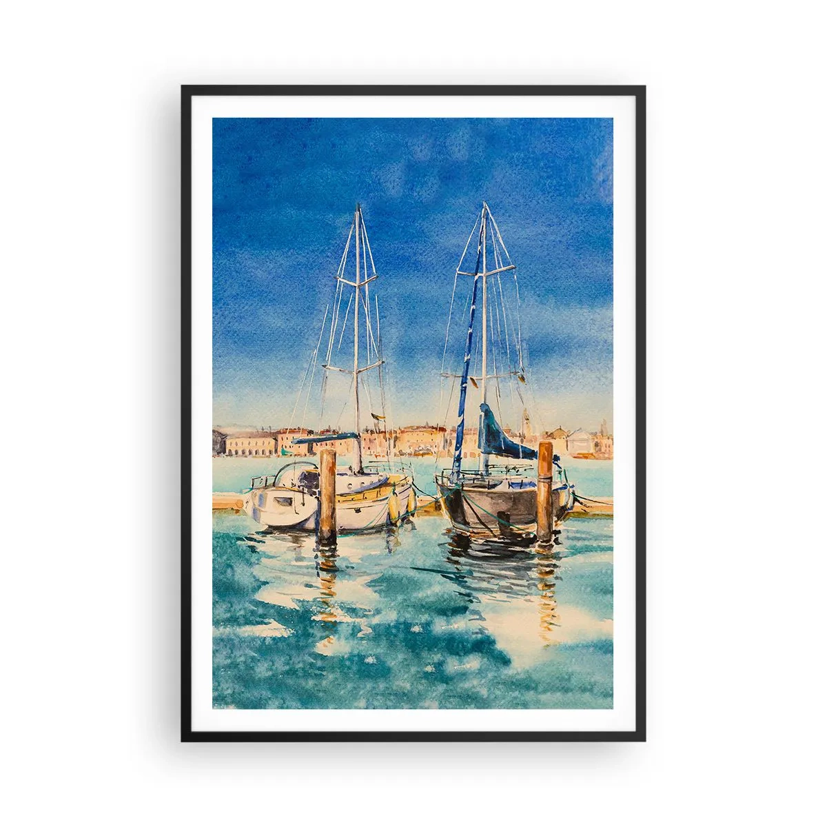 Plakát v černém rámu - Slunečná laguna - 70x100 cm