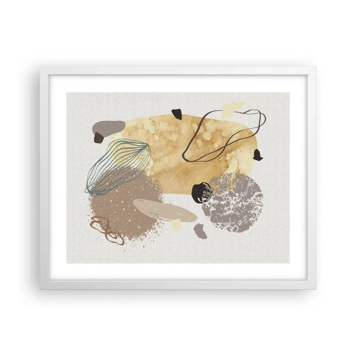 Plakát v bílém rámu - Abstraktní švestka - 50x40 cm