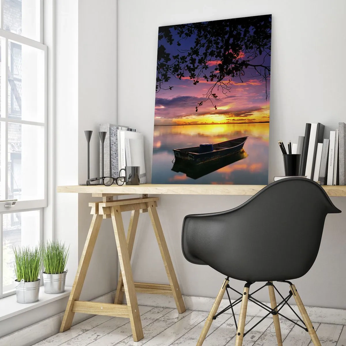 Obraz na skle - „Zdá se, že visíš uprostřed nebe…“ - 50x70 cm