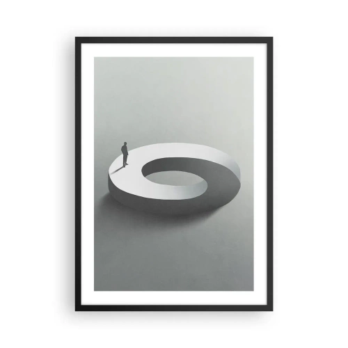Plakát v černém rámu - Minimalistická postava na geometrické struktuře - 50x70cm - To pochopíš - Moderní nástěnná dekorace do obývacího pokoje a ložnice ARTTOR