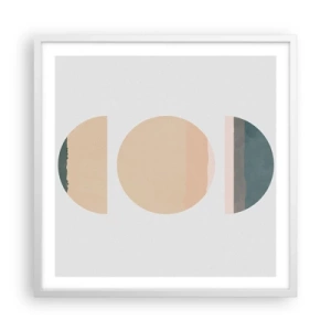 Plakát v bílém rámu - Kruh za kruhem - 60x60 cm