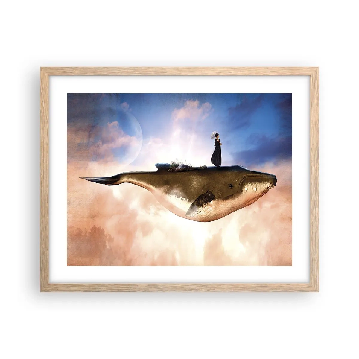 Plakát v rámu světlý dub - Surrealistická cesta - 50x40 cm