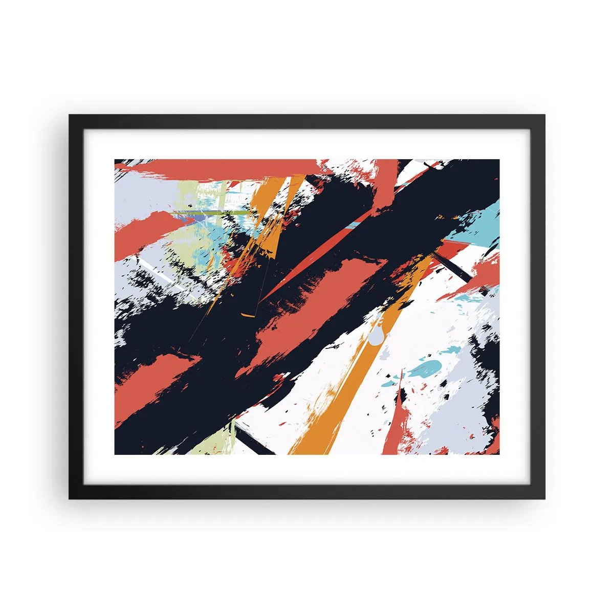 Plakát v černém rámu - Dynamická kompozice - 50x40 cm