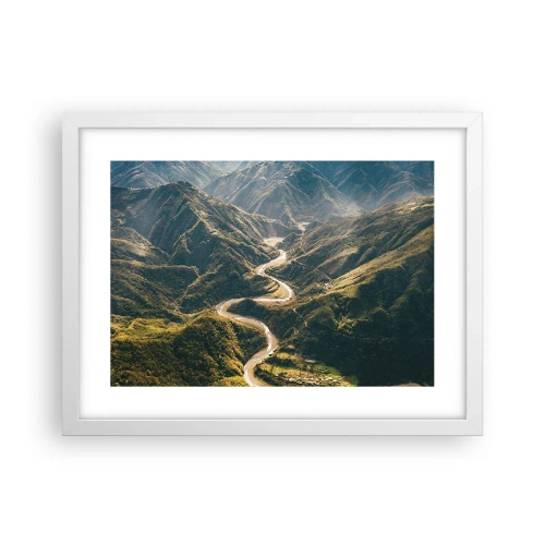 Plakát v bílém rámu - Přímo ze srdce hor - 40x30 cm