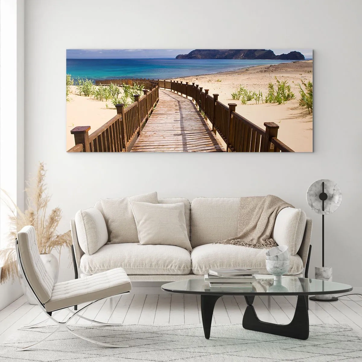 Obraz na skle - Vezmi mě na šťastné ostrovy - 90x30 cm