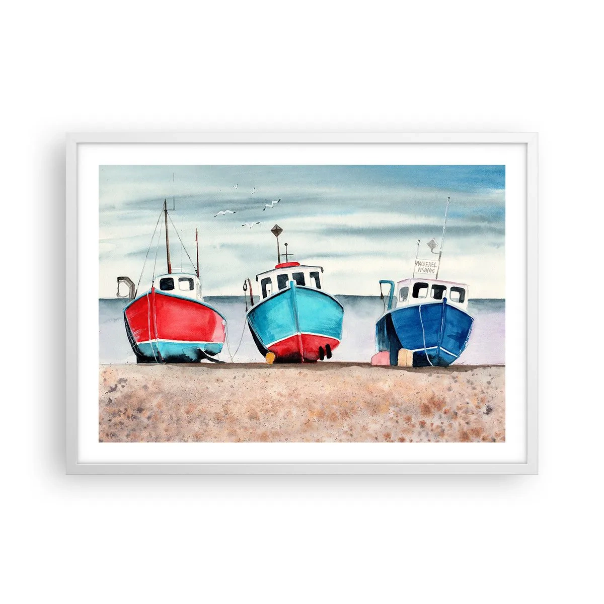 Plakát v bílém rámu - Připravené na úlovek - 70x50 cm