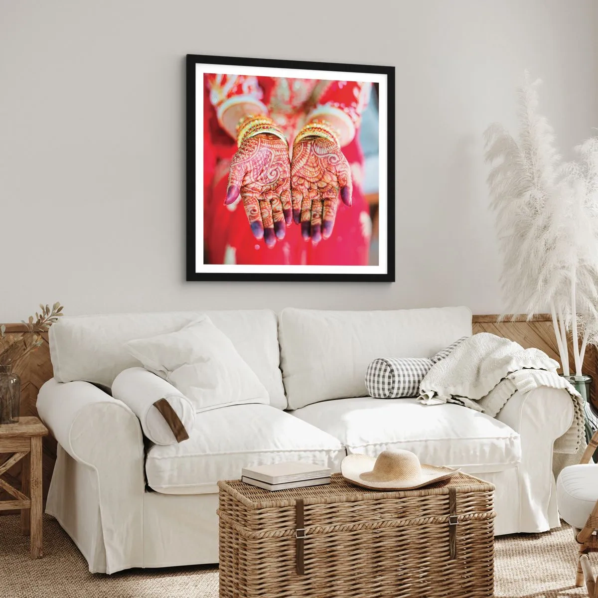 Plakát v černém rámu - Připravená chytit štěstí - 60x60 cm