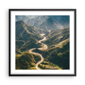 Plakát v černém rámu - Přímo ze srdce hor - 50x50 cm