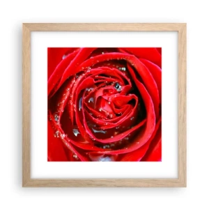 Plakát v rámu světlý dub - V kapkách rosy - 30x30 cm