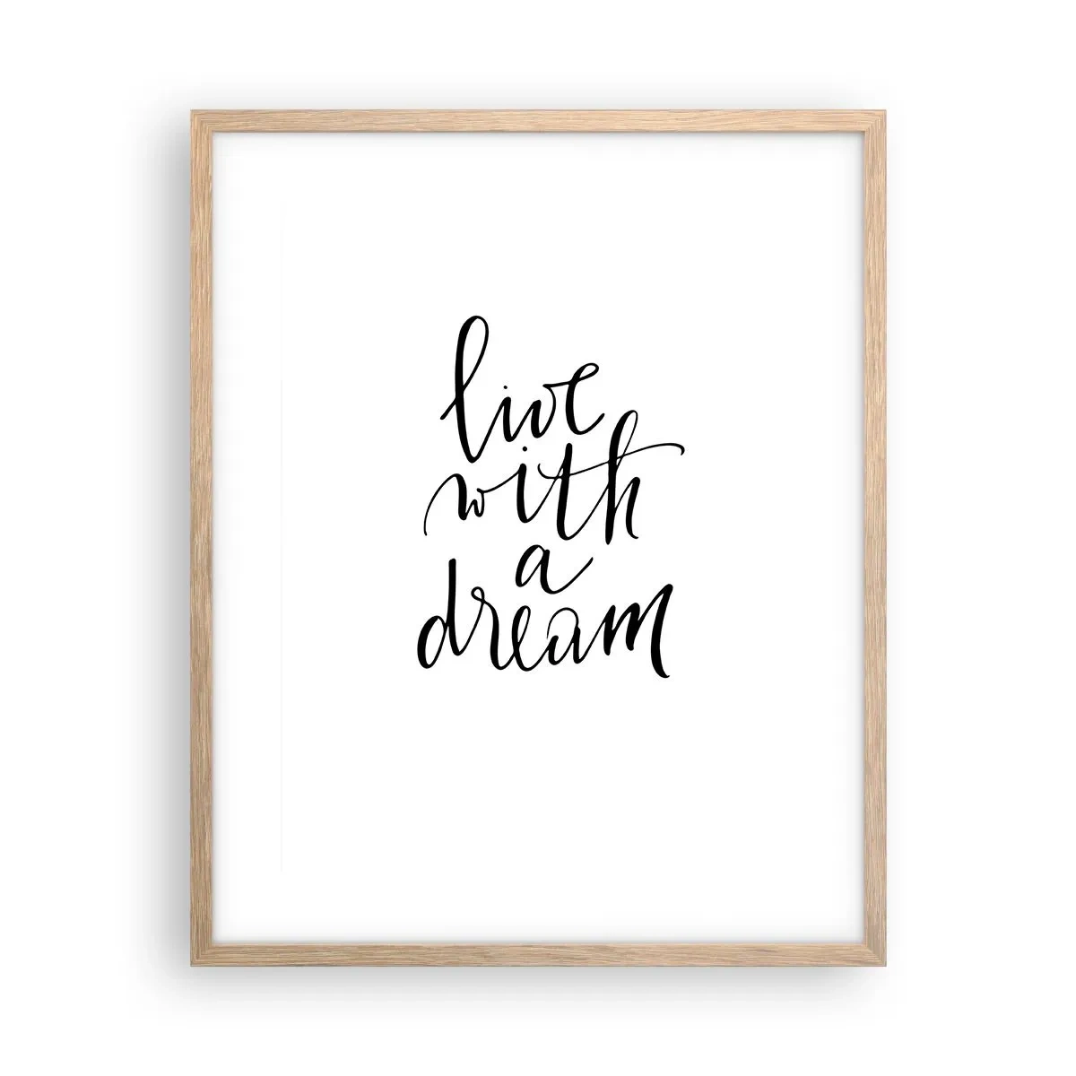 Plakát v rámu světlý dub - Of course - 40x50 cm