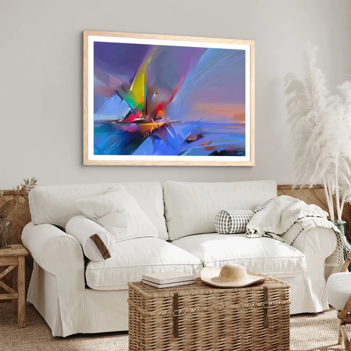 Plakát v rámu světlý dub - Proletěla jako pták - 40x30 cm