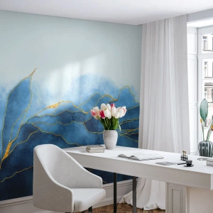 Fototapeta Premium Canvas - Blankyt ve zlatě - Luxus, Půvab, Abstrakce - 350x256 cm