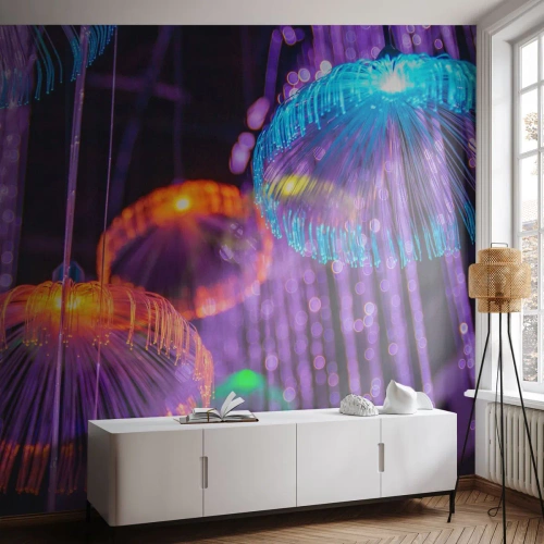 Fototapeta Standard Eco - Světelná fontána - Neon, Světla, Jas - 250x175 cm