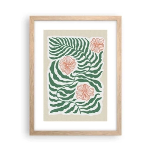 Plakát v rámu světlý dub - Rozkvetlé v zeleni - 30x40 cm