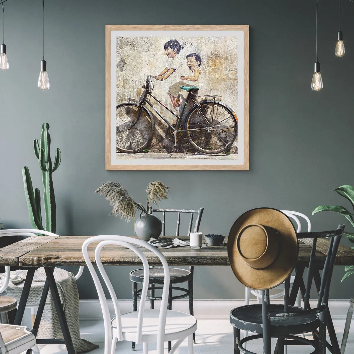 Plakát v rámu světlý dub - Pravda nebo klam? - 50x50 cm