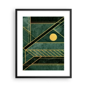 Plakát v černém rámu - Dynamika zlata a lazuritu - 40x50 cm