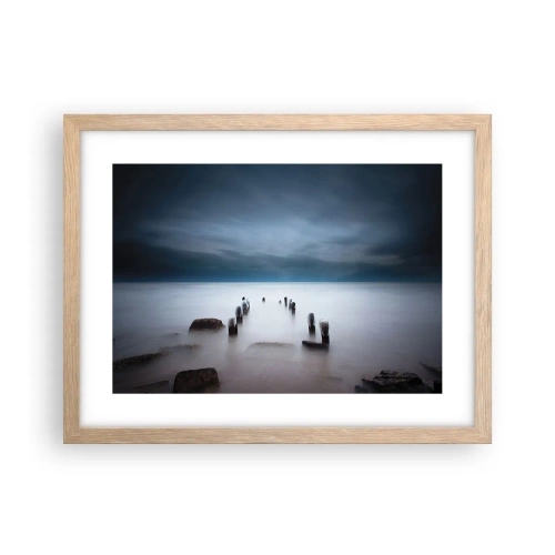 Plakát v rámu světlý dub - Zamyšlené jezero - 40x30 cm