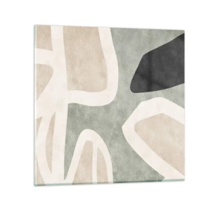 Obraz na skle - Kompozice s černým motivem - 60x60 cm