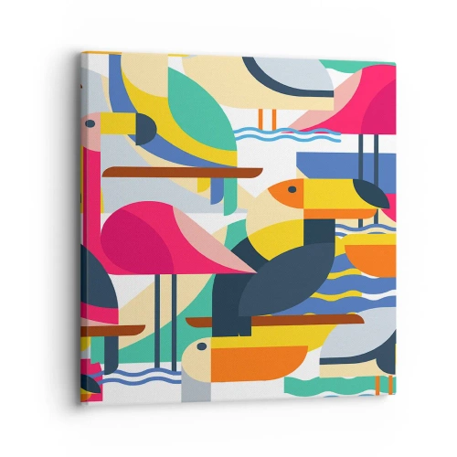 Obraz na plátně - Ptačí párty - 30x30 cm