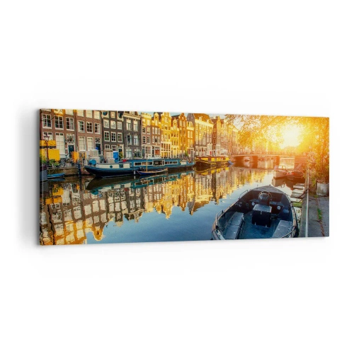 Obraz na plátně - Ráno v Amsterdamu - 100x40 cm