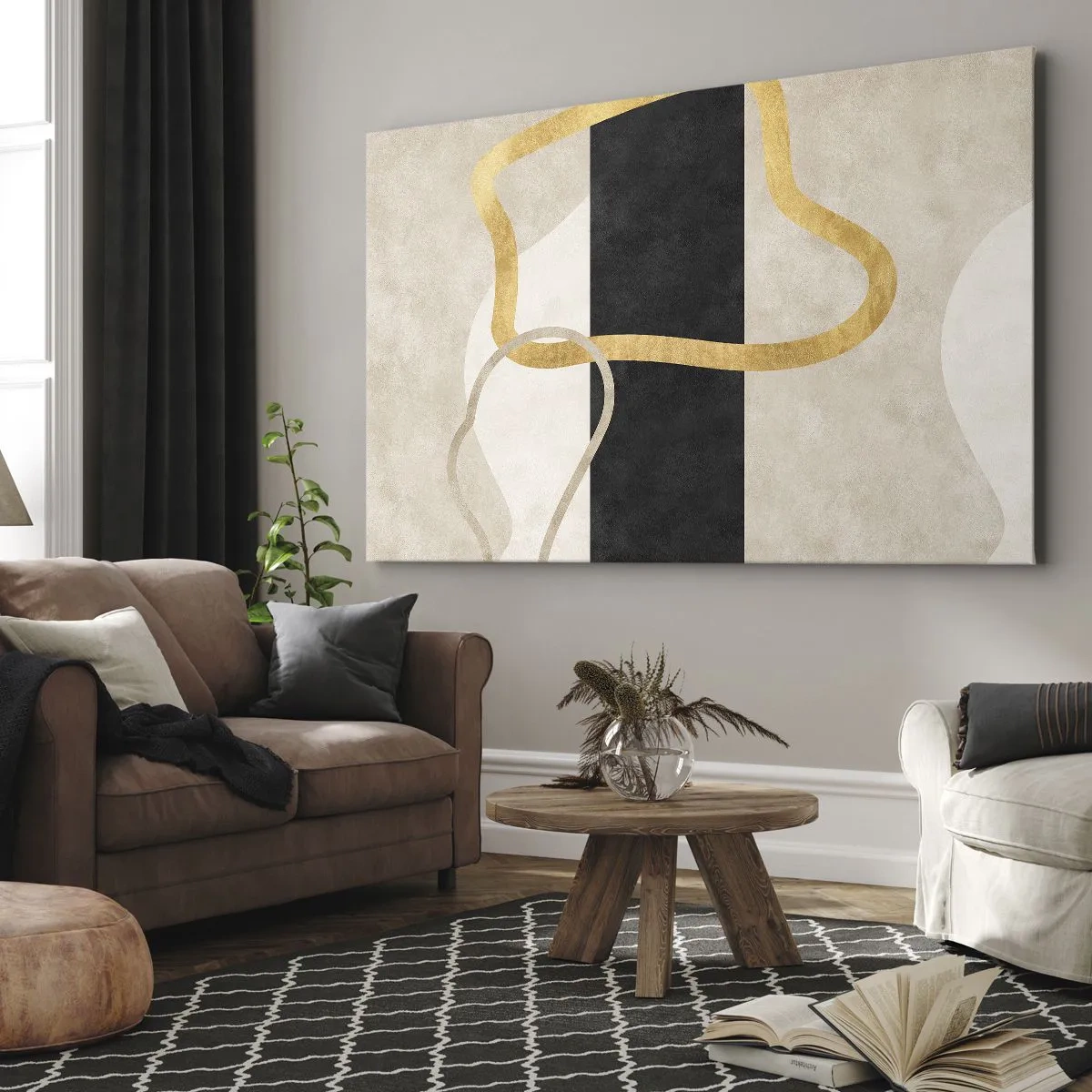 Obraz na plátně - Tvary ve smyčce - 70x50 cm