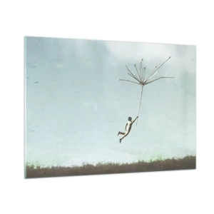 Obraz na skle - Letající pampeliška - 100x70 cm