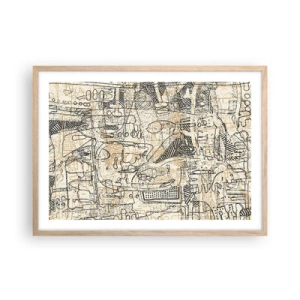 Plakát v rámu světlý dub - Čeká na rozluštění - 70x50 cm