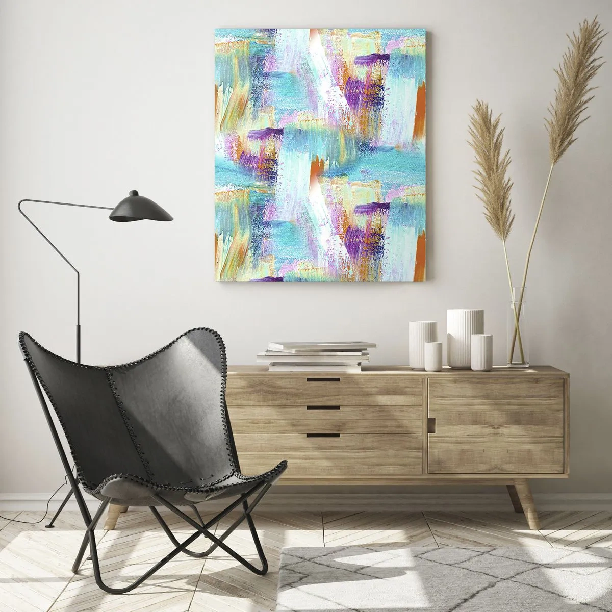 Obraz na skle - Pohodové střídavé cákance - 50x70 cm