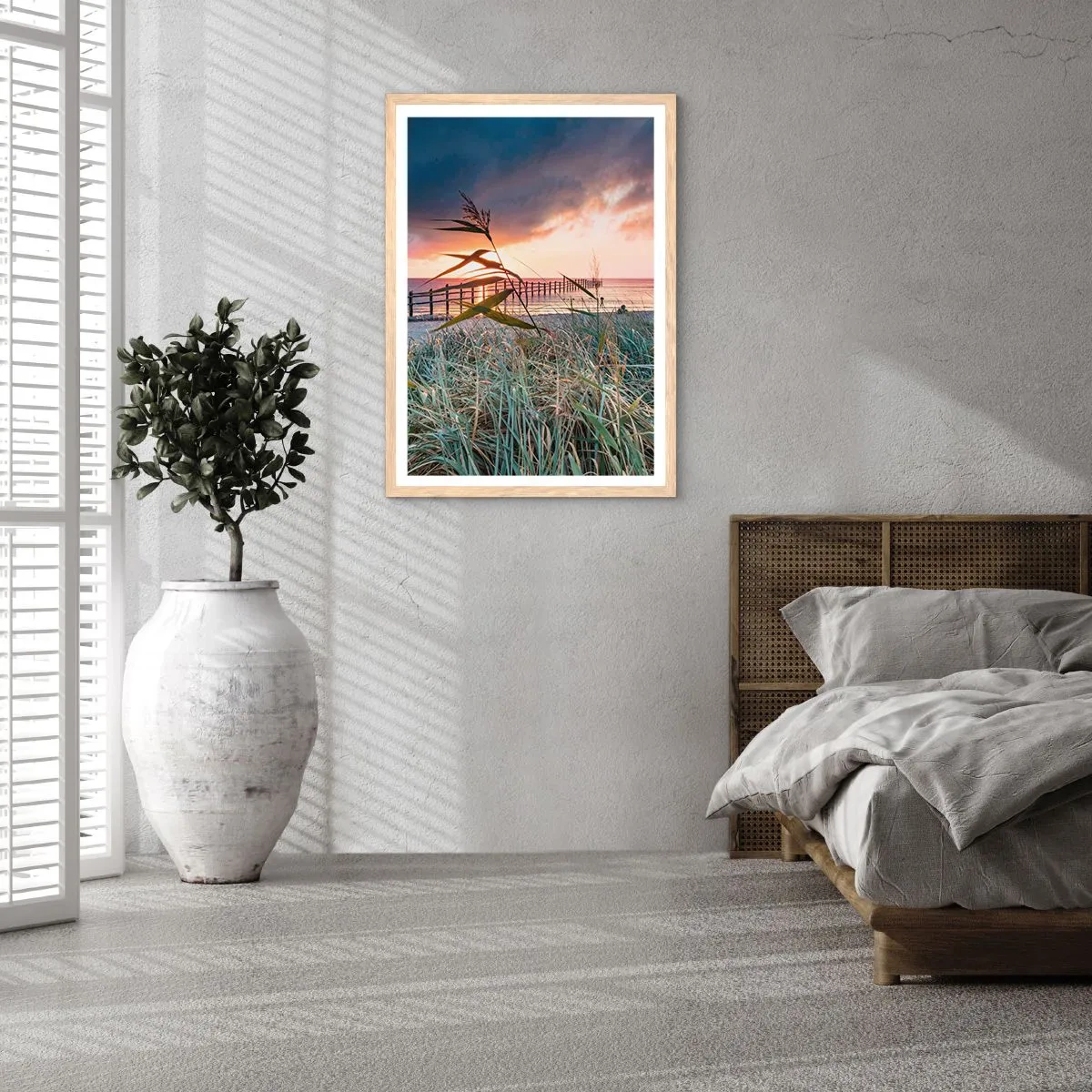 Plakát v rámu světlý dub - Neodváto větrem - 40x50 cm