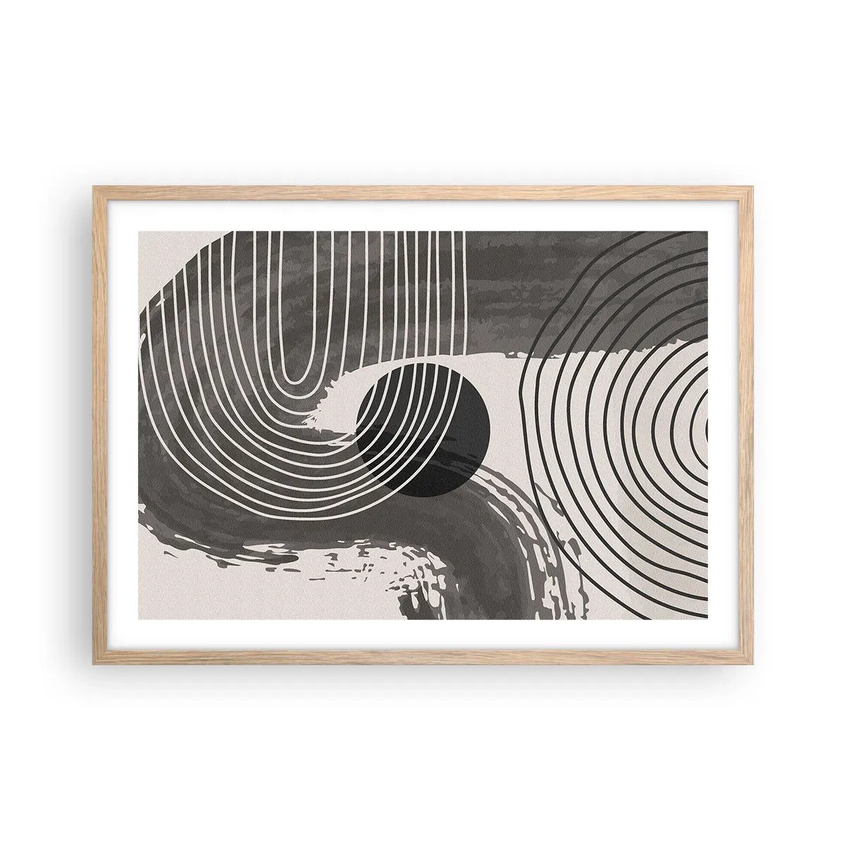 Plakát v rámu světlý dub - Ovál vítězí - 70x50 cm