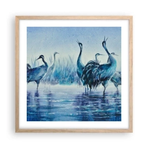 Plakát v rámu světlý dub - Ranní setkání - 50x50 cm