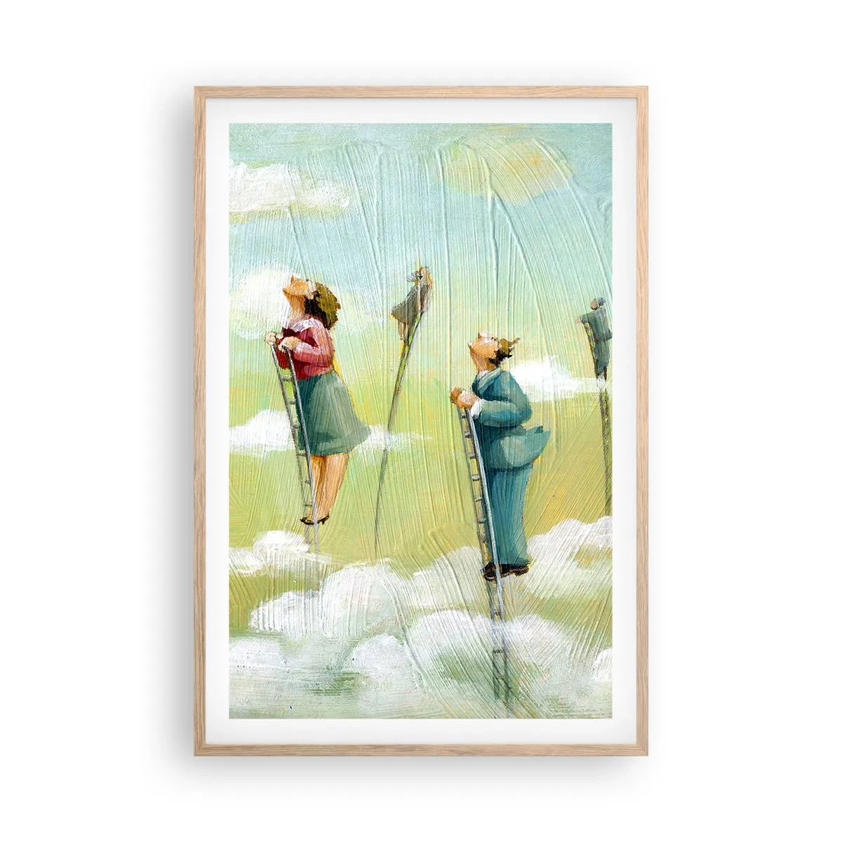 Plakát v rámu světlý dub - Za svým snem - 61x91 cm