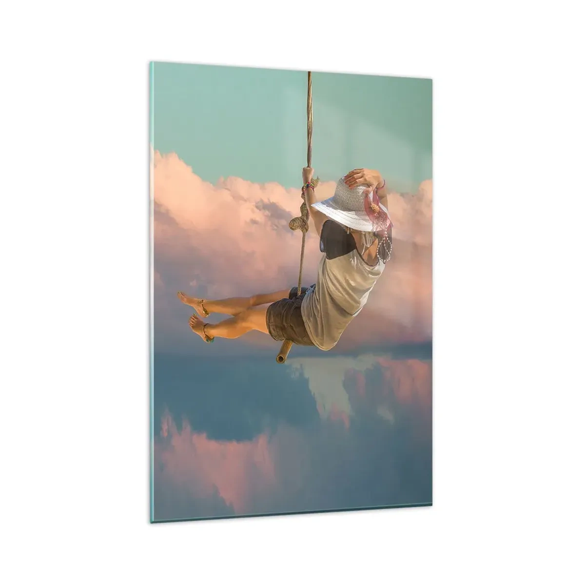 Obraz na skle - Hra v oblacích - 80x120 cm