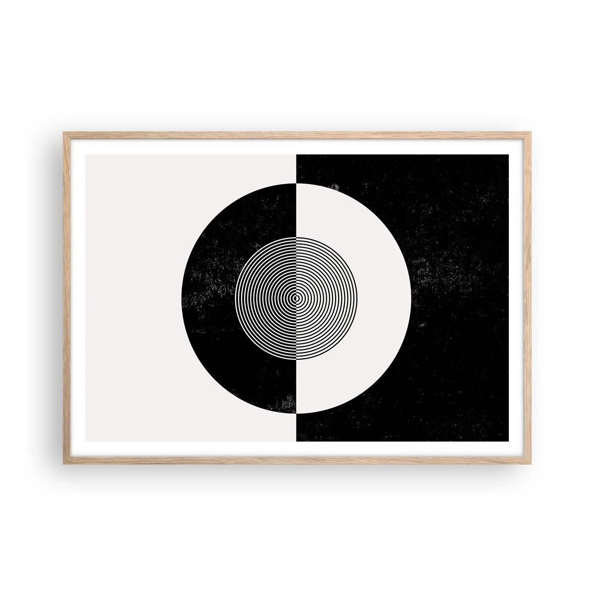 Plakát v rámu světlý dub - Harmonie v černé a bílé - 100x70 cm