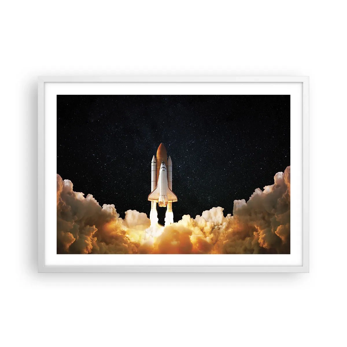 Plakát v bílém rámu - Ad astra! - 70x50 cm