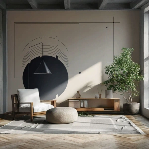 Fototapeta Premium Canvas - Pružná a dynamická kompozice - Geometrický, Minimalismus, Estetický - 250x175 cm