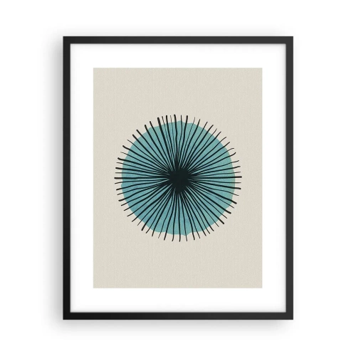 Plakát v černém rámu - Zářící modrá - 40x50 cm