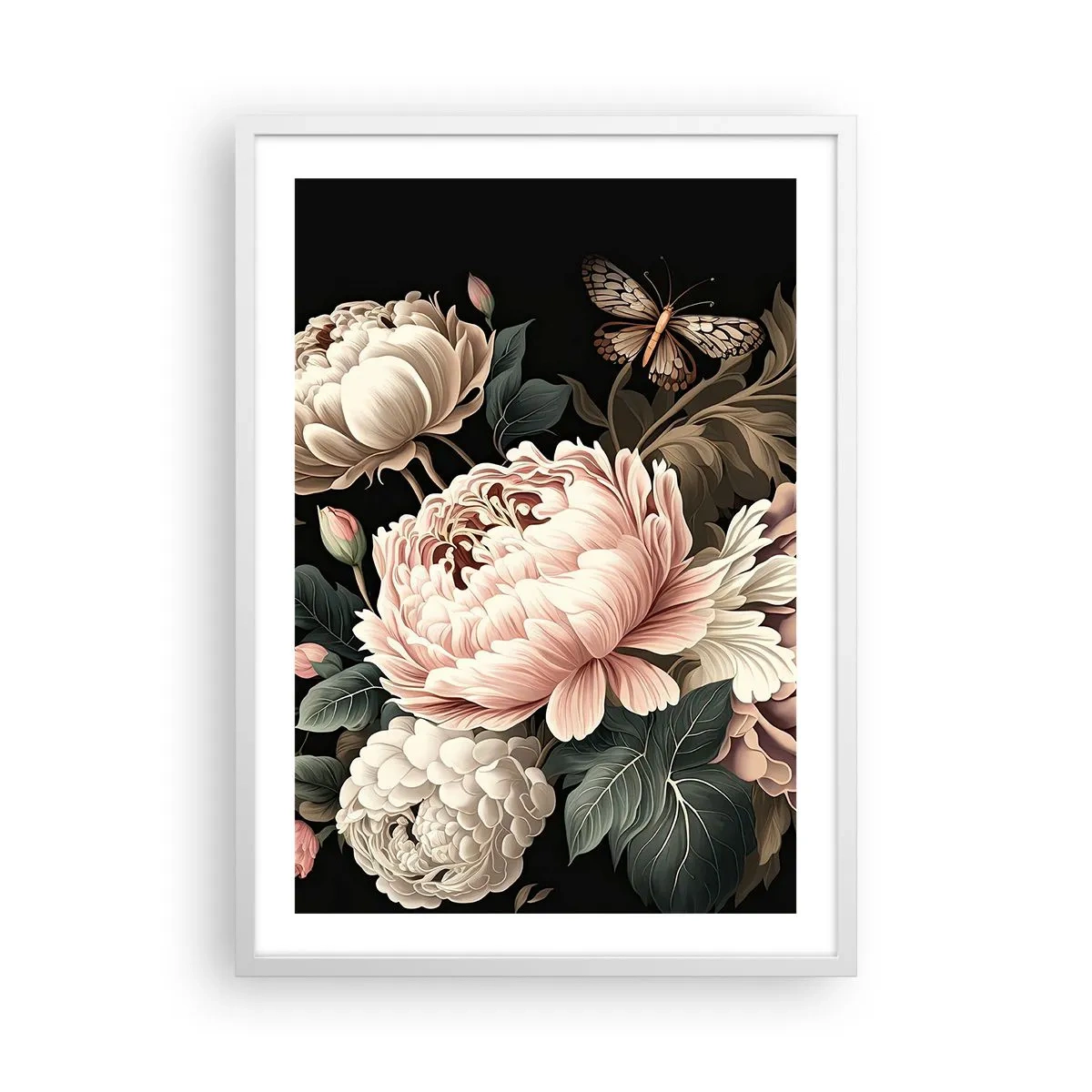 Plakát v bílém rámu - V barokním stylu - 50x70 cm