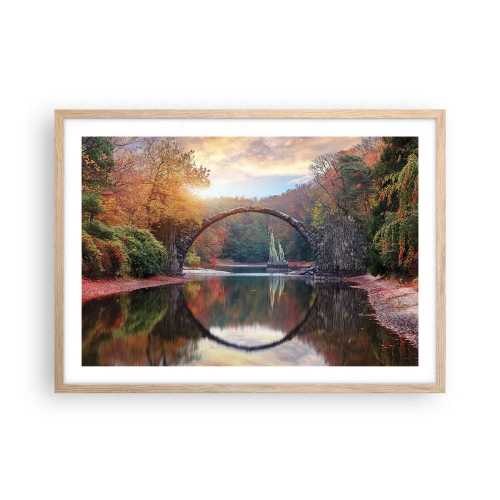 Plakát v rámu světlý dub - Za zrcadlem - 70x50 cm