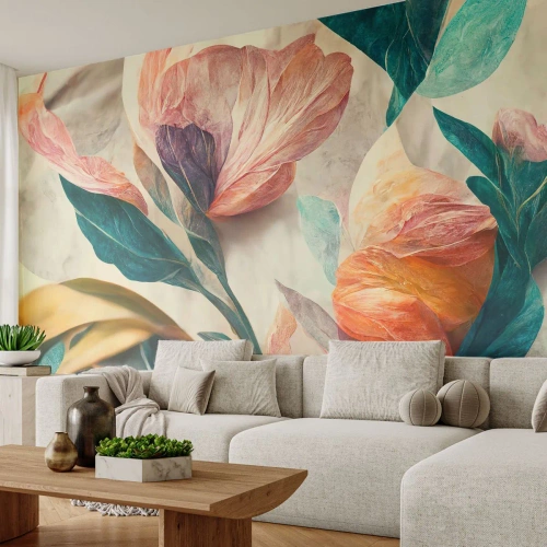 Fototapeta Premium Canvas - Květiny jižních ostrovů - Květiny, Vinobraní, Botanika - 150x105 cm