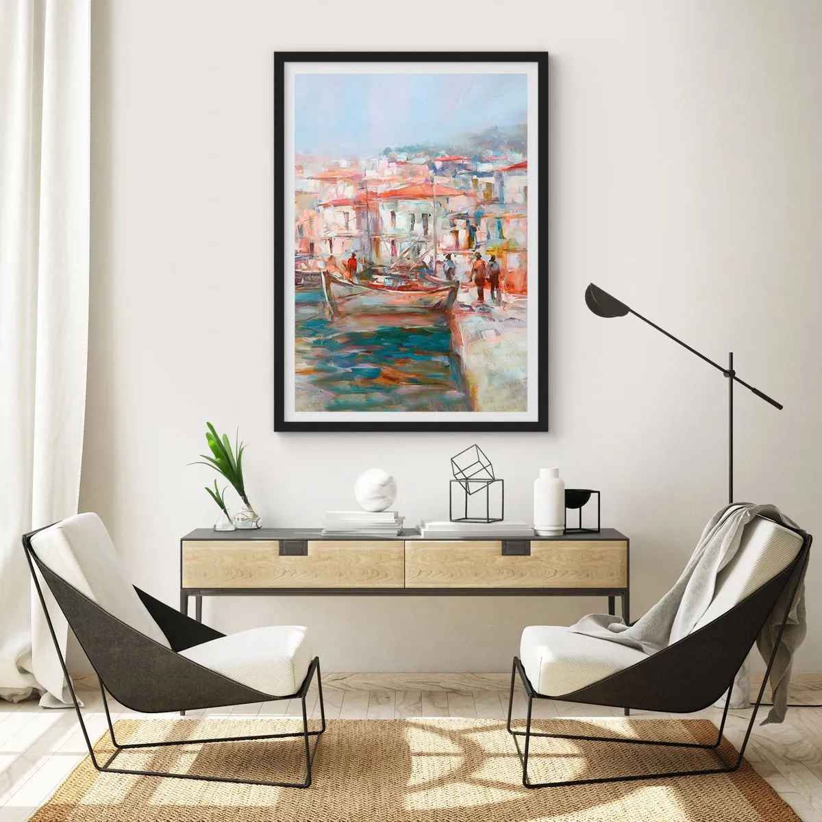 Plakát v černém rámu - Pastelová dovolená - 30x40 cm
