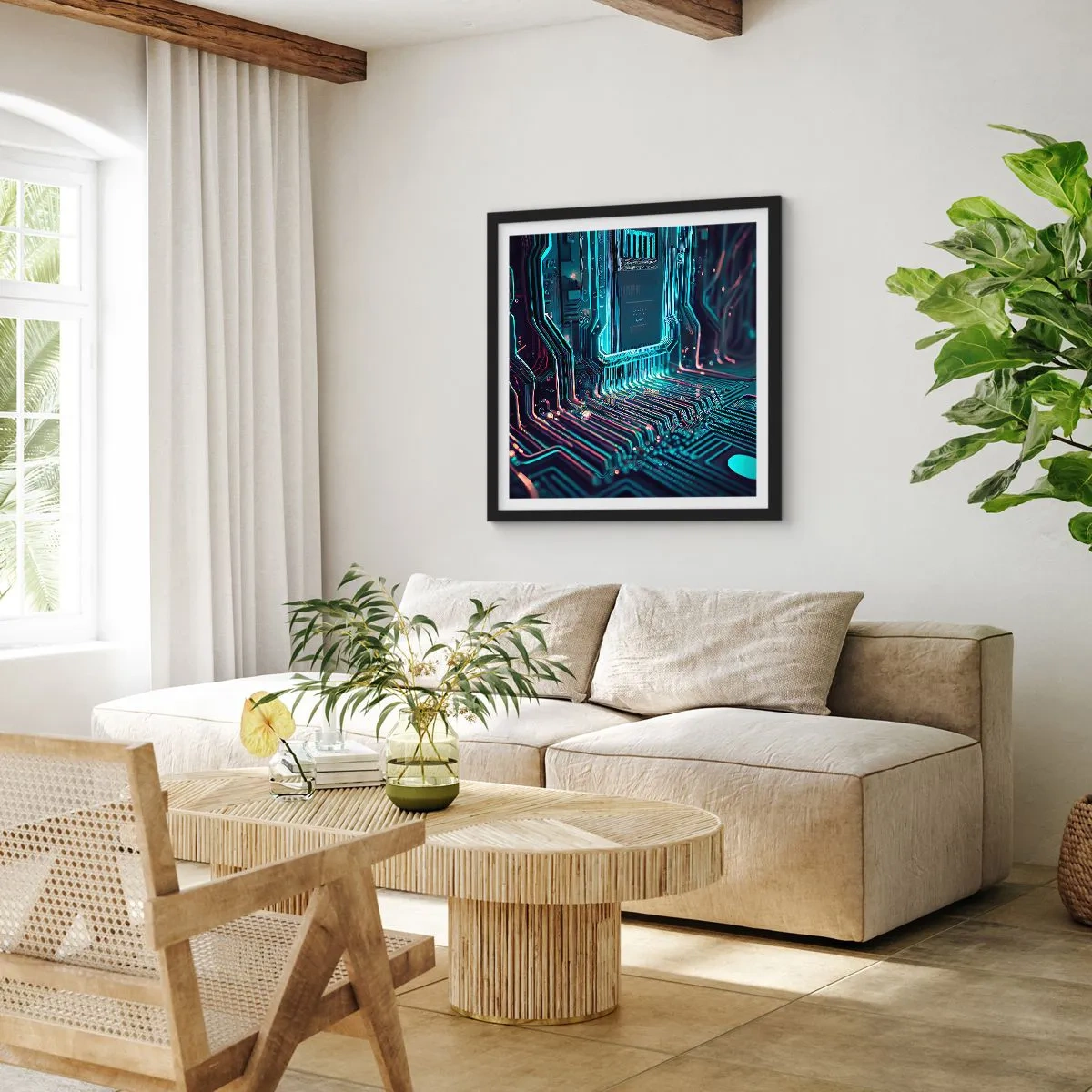 Plakát v černém rámu - Jen tak přemýšlím… - 60x60 cm